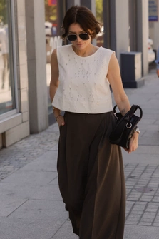 SPODNIE WIDE LEG KHAKI