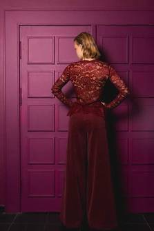 SPODNIE SZTRUKSOWE BURGUND