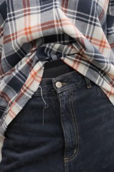 KOSZULA FLANELOWA NAVY & ORANGE