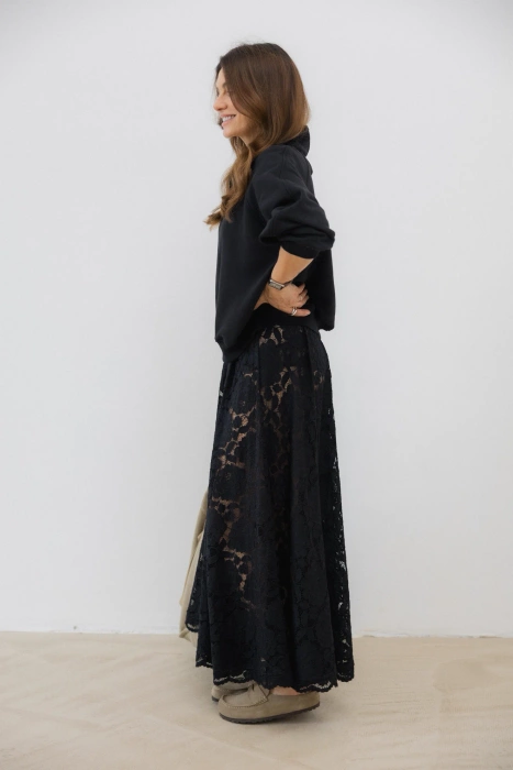 SPÓDNICA BLACK LACE MAXI SKIRT