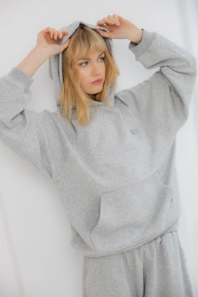 BLUZA Z KAPTUREM SZARA