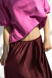 SPÓDNICA BURGUNDY SKIRT RED WINE