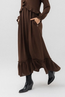 SUKIENKA MAXI CZEKOLADOWY BRĄZ